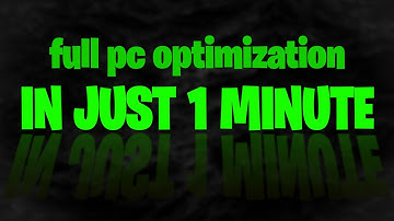 OPTIMIZE YOUR PC IN 1 MINUTE!