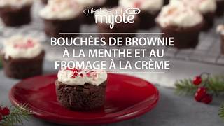 Bouchées de brownie à la menthe et au fromage à la crème