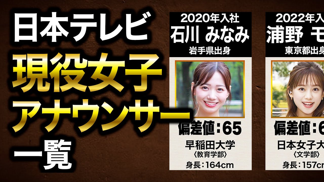 【日本テレビ】最も美人が多いテレビ局、現役女子アナウンサー｜出身大学・偏差値・出身地