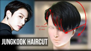 BTS ジョングク風センターパートカット BTS Jungkook style center part haircut