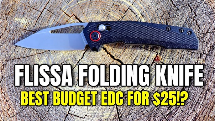  FLISSA Folding Pocket Knife, 4-inch D2 Blade with Thumb Stud,  Axis Lock, G10 Handle, EDC Knife for Hiking, Camping, Survival, Outdoor :  Tools & Home Improvement