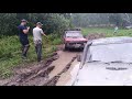 OFFroad поездка на пороги через кусу, 2 нивы и ssangyong kyron.