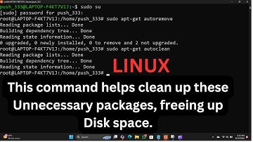 LINUX:  Removes outdated package files from the local cache!#linuxuser #tech #linux #asmr
