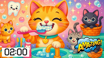 Brush Like A Kitty Cat Magic Toothbrush Timer | Toothbrushing Song for Kids