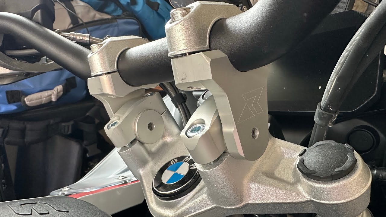 How to Install Rox Pivoting Bar Risers on a BMW 1250 GSA and why make a ...