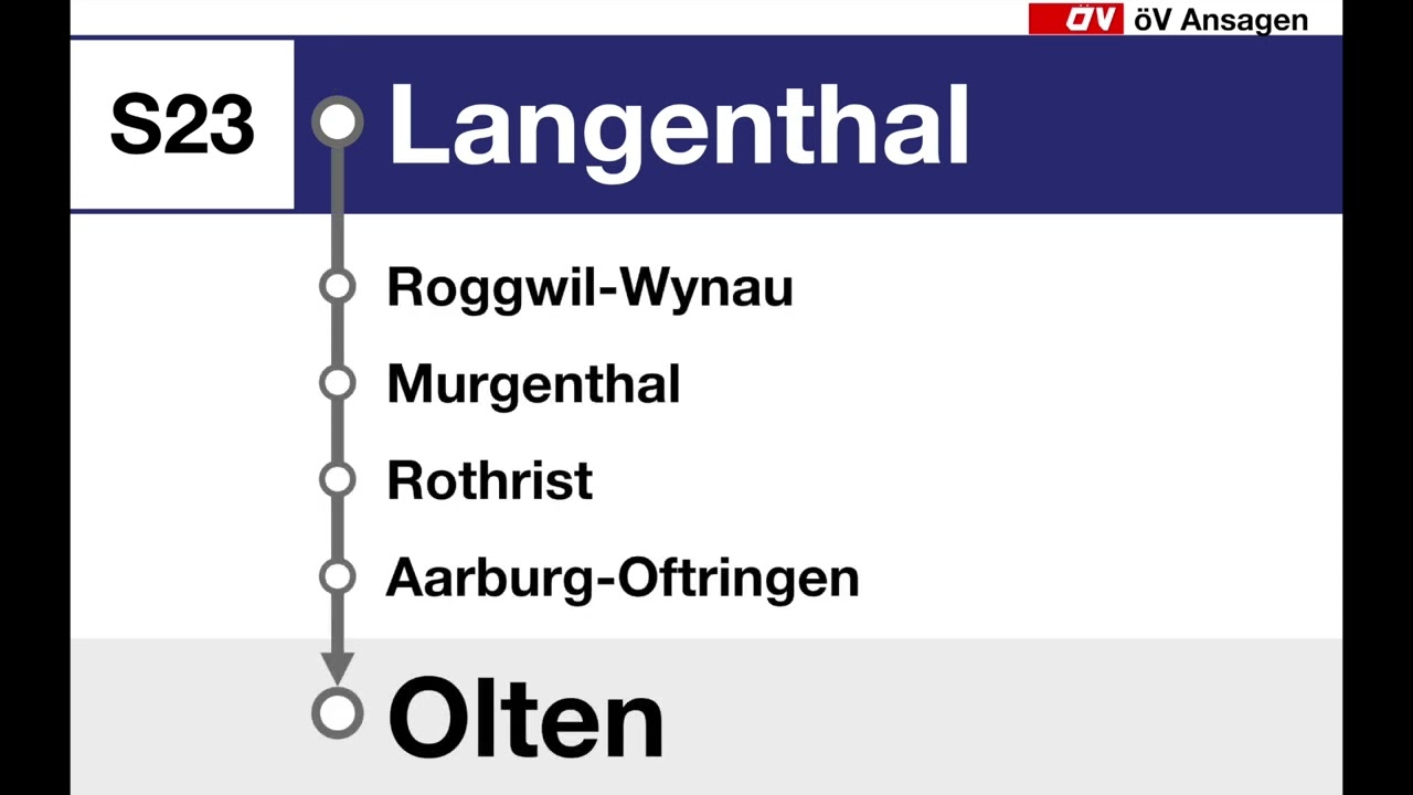 SBB TTS Ansagen • S23 • Olten – Langenthal