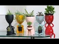 Aprenda fazer lindos Vasos boneco Bob de Garrafa Pet - Vases made of plastic bottles BBB21