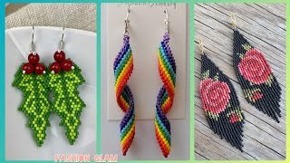 Native American Seeds Beads Beaded Mexican Hoop Earrings Pattern Ideas
