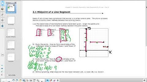 MPM2D: Unit 2.1 - Midpoint of a Line (Part 1) (Section 3) (2012-13)