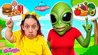 Maria Clara MC Divertida e a nova amiga alienígena ensinam a IMPORTÂNCIA DA ALIMENTAÇÃO SAUDÁVEL