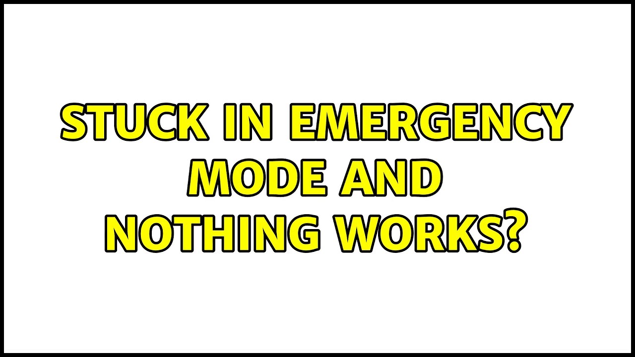 Ubuntu Stuck In Emergency Mode And Nothing Works YouTube ubuntu-stuck-in-emergency-mode-and-nothing-works-youtube