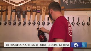 Gov. Hutchinson says businesses that sell alcohol must close by 11 p.m.