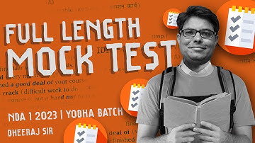 FULL LENGTH MOCK TEST || NDA 1 2023 ENGLISH CLASSES || DHEERAJ SIR || YODHA BATCH 2.0