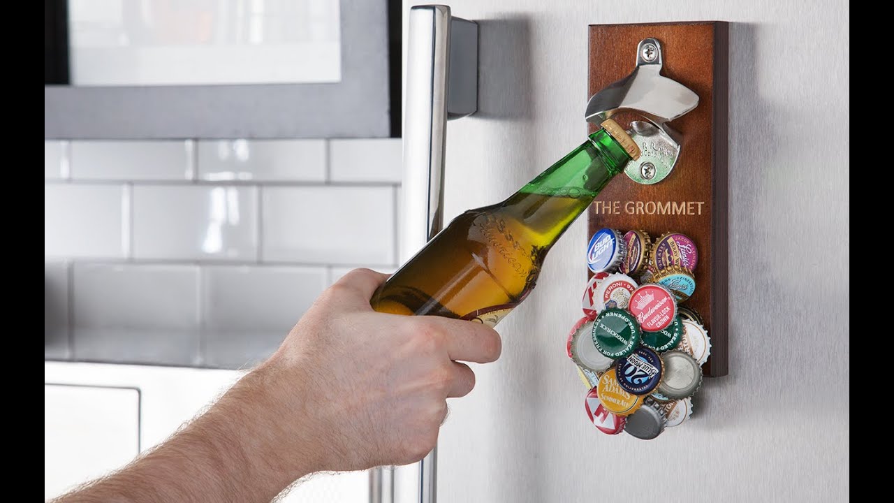 Wall Mounted Magnetic Bottle Opener - Holds over 100 Caps