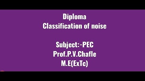 Classification of noise in analog Communication in hindi. Subject:-PEC