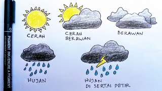 Cara menggambar Simbol Cuaca | How to Draw Weather Symbols