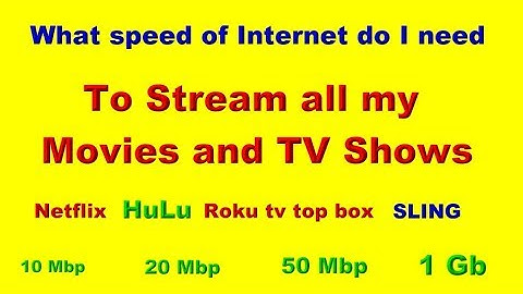What Internet speed do I need to stream Movies and TV Shows