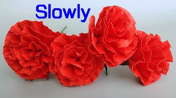 ABC TV | How To Make Paper Flower From Crepe Paper #3 (Slowly)- Easy Craft Tutorial