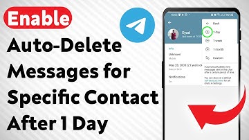 How to Enable Auto-Delete Messages for a Specific Contact After 1 Day on Telegram (Updated)