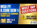 Elements of Economic Theory (EET) Unit 1 and 2 Notes | MSU Sem 1 External Exam Most IMP #msuniversit