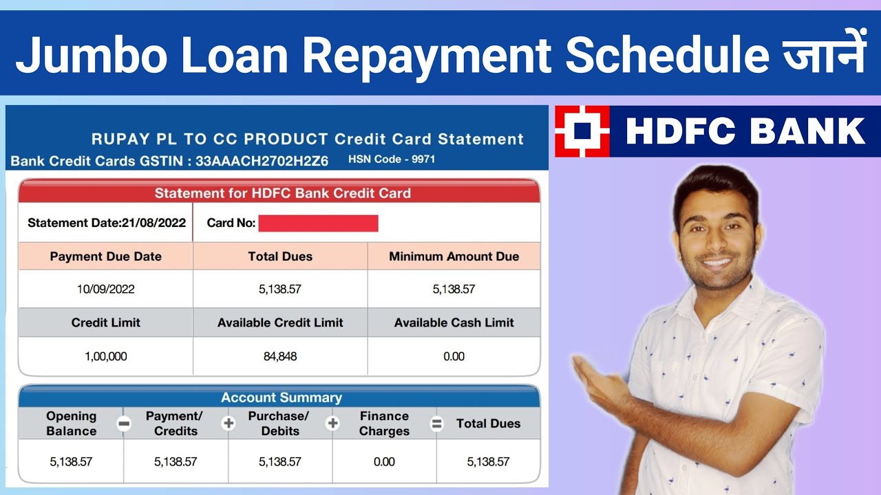 Know HDFC Bank Insta Jumbo Loan Repayment Schedule