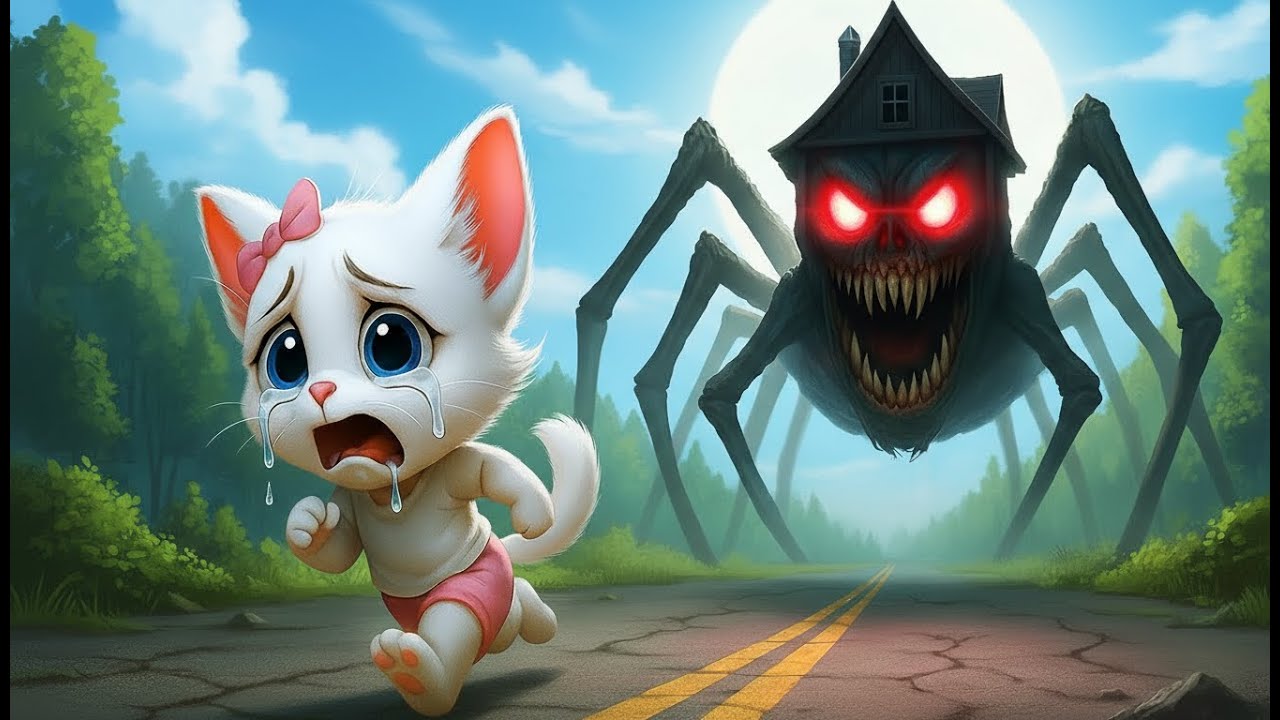 CRYING! Police Cat Rescues Mom & Kitten from HAUNTED MANSION 🚓😭 | Ai Cat Story