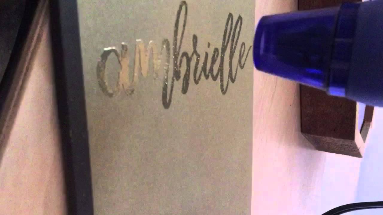 Heat Embossing Modern Calligraphy in Gold Glitter Powder [Loud!] YouTube