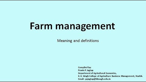 Introduction to Farm Management