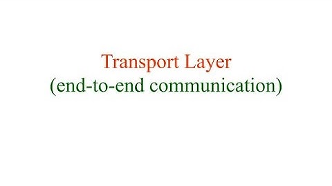 Lecture Video | Transport Layer | Karthik B | Assistant Professor