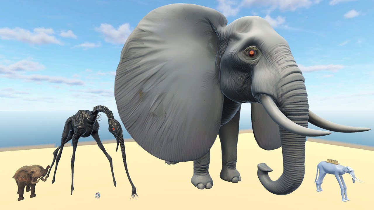 Berilia (World Elephant) Vs Zunesha Vs Hell Monster Elephant & Monster Mammoth Size Comparison 3D