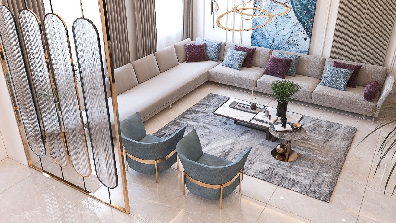 تصميم ديكور صالة المعيشة /modern living room interior design - YouTube
