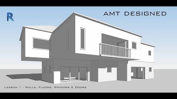 Autodesk Revit Tutorial 101 - Lesson 1 - Walls, Floors, Windows & Doors