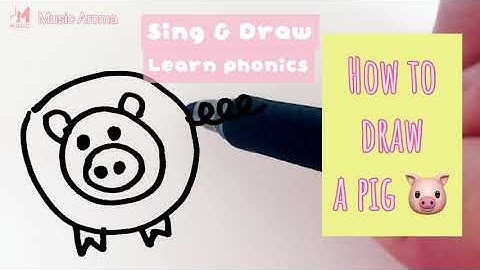 Little Circle Big Circle Pig Song | How to draw a pig 🐷 Singing while drawing ✍️ learn phonics