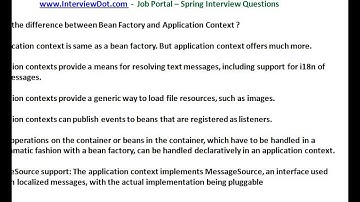 Spring interview question interviewdotcom job portal application context