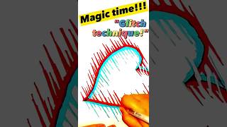 Glitch technique using regular markers. Rate it 0-10 in👉comments! #shorts #viral #howtodraw #glitch