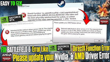Fix Battlefield 6 🛠️ Please Update Your AMD, NVIDIA Driver | DirectX Function Error Issues on PC ✅
