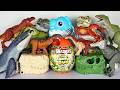 Jurassic World Rebirth ASMR Dinosaur Unboxing T-rex Skull Mosasaurus Raptor Stego Giga Zuru Smashers