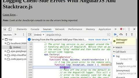 Logging client side errors with angularjs