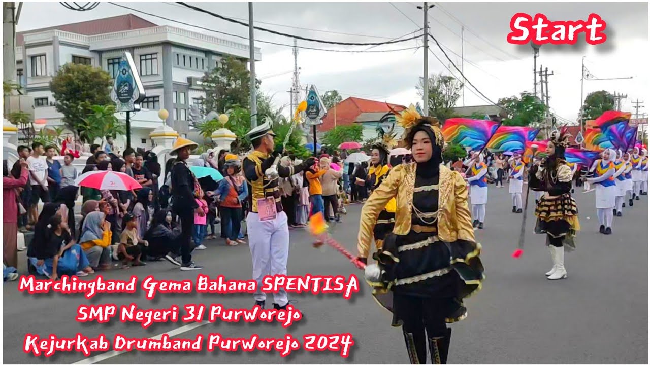 Start Marchingband Gema Bahana SPENTISA SMP Negeri 31 Purworejo Kejurkab Drumband Purworejo 2024