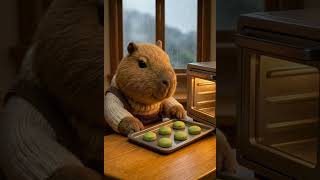 Rainy Day Matcha Cookies In A Cozy Mini Kitchen ASMR #Matcha #CozyCooking