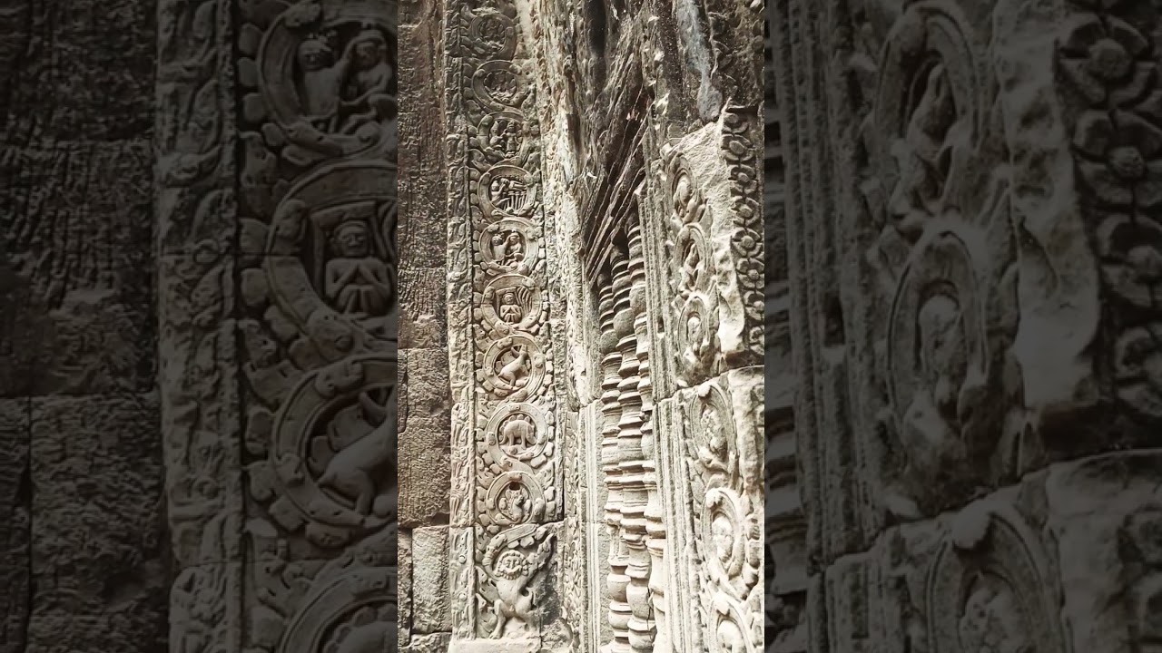 Beautiful sculpture at taprom temple 