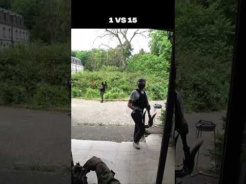 an insane 1 vs 15 #airsoft #airsoftcqb #w #warzone #paintballfit #war #fakegun #milsim #paintball