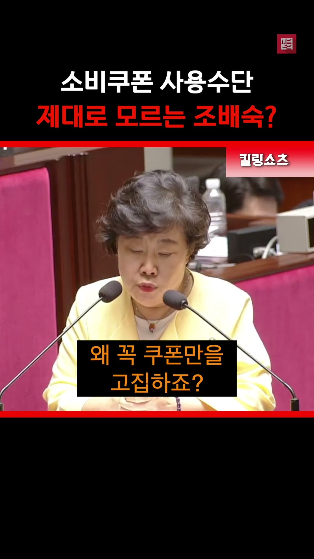 예결위 질의 영상 캡처