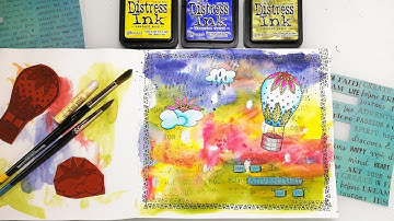 Art Journal Page Tutorial with Distress Ink Background