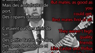 Les copains d'abord - Georges Brassens - live performance - French and English lyrics