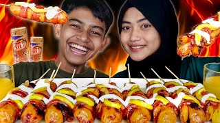 BARENG ADIK LAGI‼ MUKBANG SOSIS BAKAR PEDAS + BONCABE LV 30 | MUKBANG ASMR