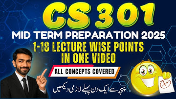 CS301 Mid Term Preparation 2025 | CS301 Mid Term Repeated MCQs + Concepts | CS301 Mid term MCQs