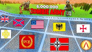 6,000,000 ZOMBIE INVASION of ALL Historical Armies in UEBS 2! screenshot 2