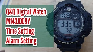 How To Setting Time and Alarm Q&Q M143J009Y Digital Watch Watch Repair Channel | SolimBD