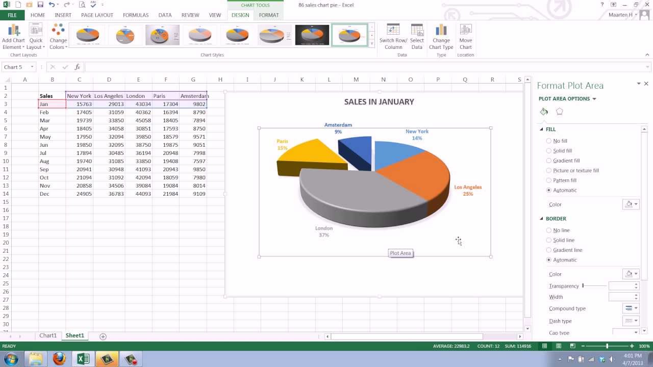 How do you create a chart in Excel?